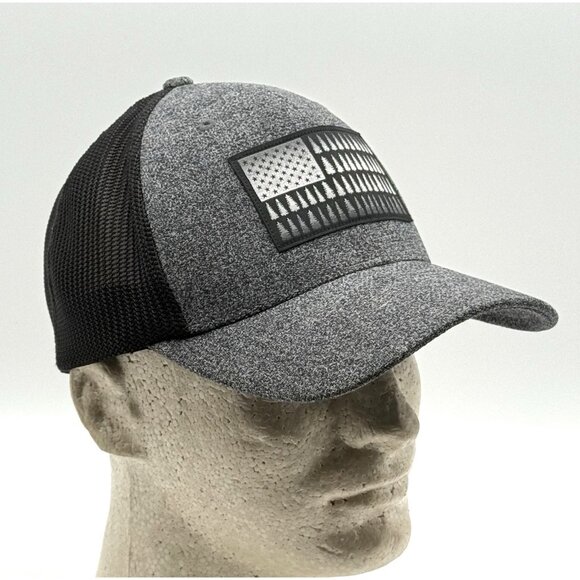 Columbia Hat Tree Flag Mesh Cap FlexFit High-Crown Gray Black Size  L / XL - Picture 3 of 5